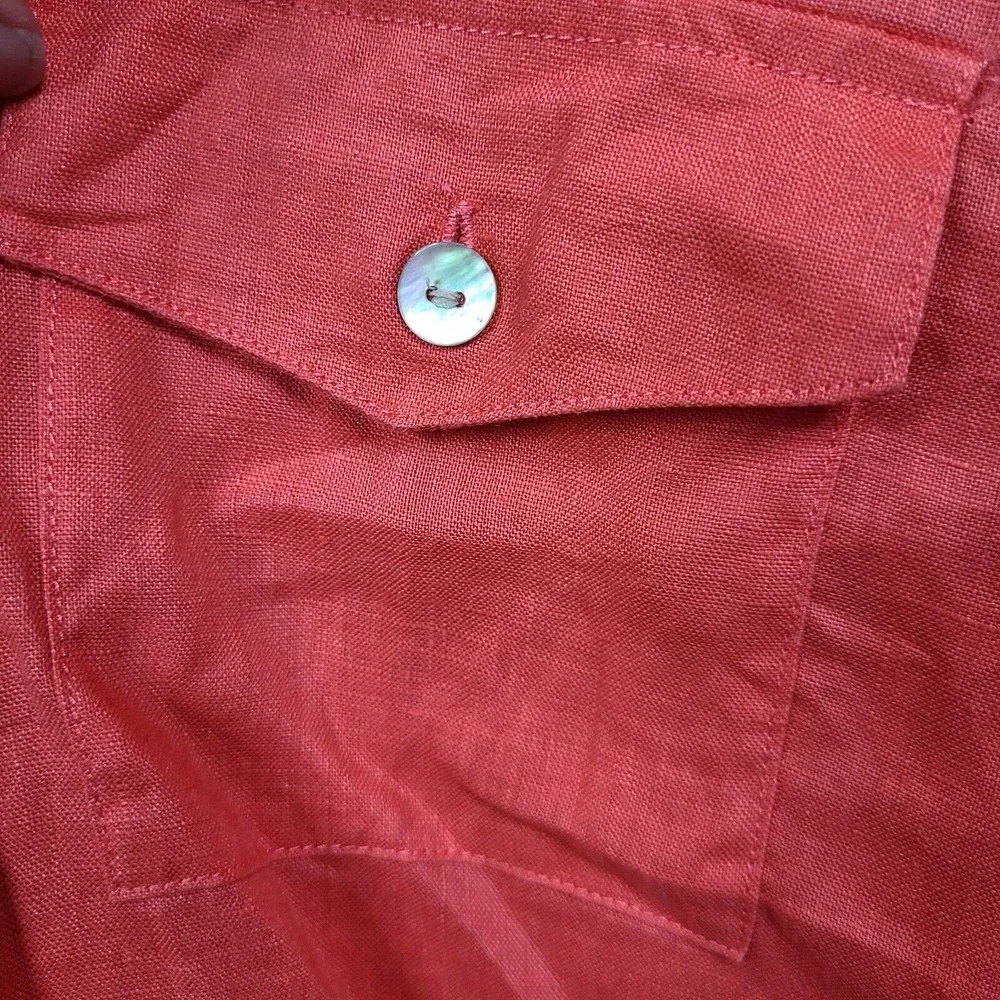 Studio Works Vintage Linen Button Front Shirt Womens Small - Picture 6 of 7